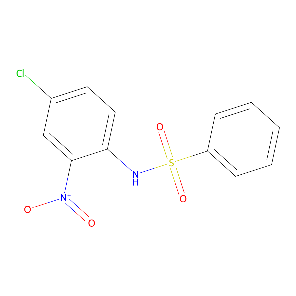 N-(4-Chloro-2-nitrophenyl)benzenesulfonamide molecular structure, CAS 735-58-0