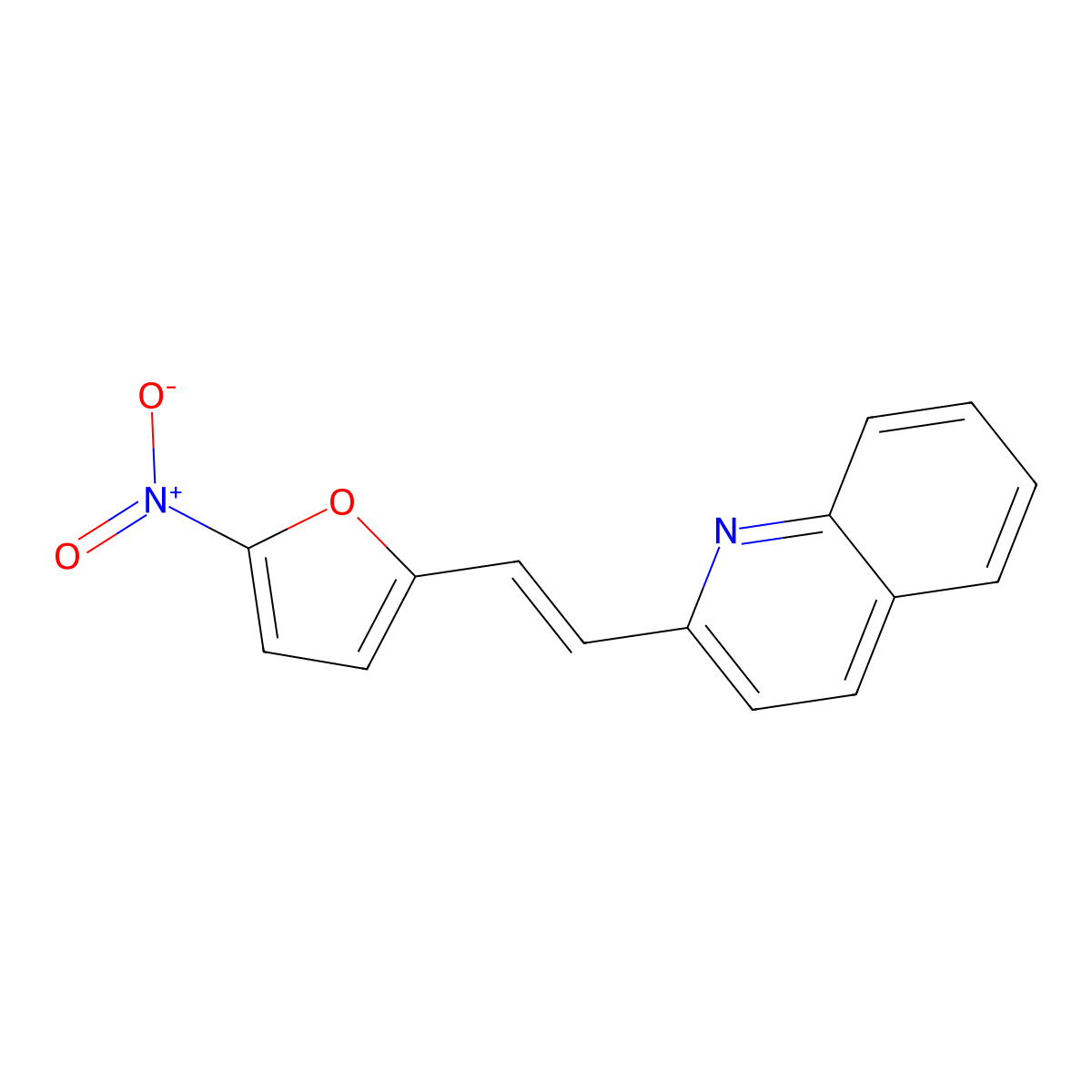 2-(5-Nitro-2-furylvinyl)quinoline molecular structure, CAS 735-84-2