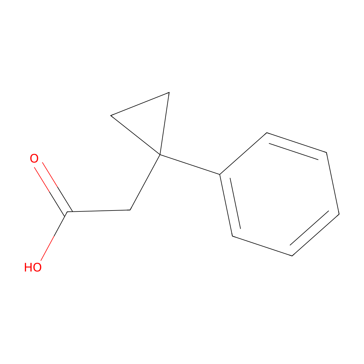 2-(1-Phenylcyclopropyl)acetic acid molecular structure, CAS 7350-58-5