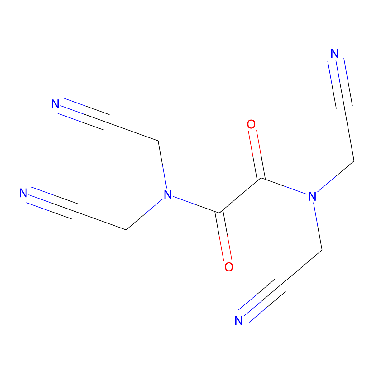 Ethanediamide, tetrakis(cyanomethyl)- molecular structure, CAS 73502-40-6