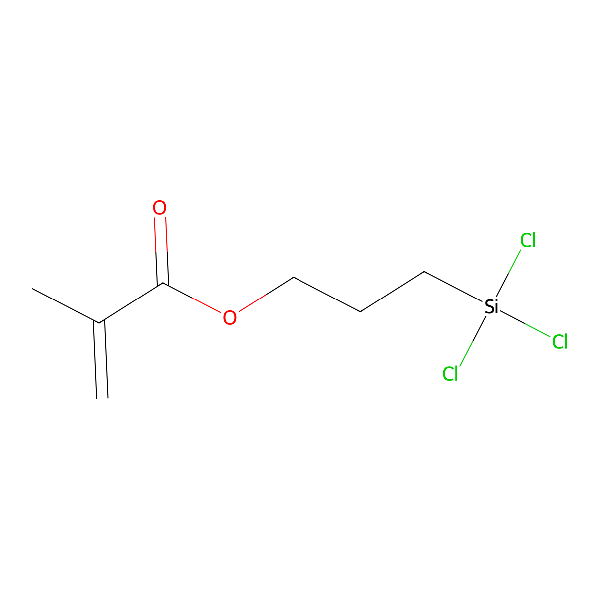 3-(Trichlorosilyl)propyl methacrylate molecular structure, CAS 7351-61-3