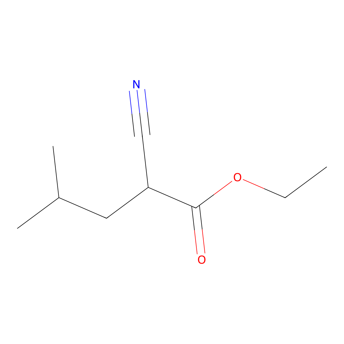 Ethyl 2-cyano-4-methylpentanoate molecular structure, CAS 7352-02-5