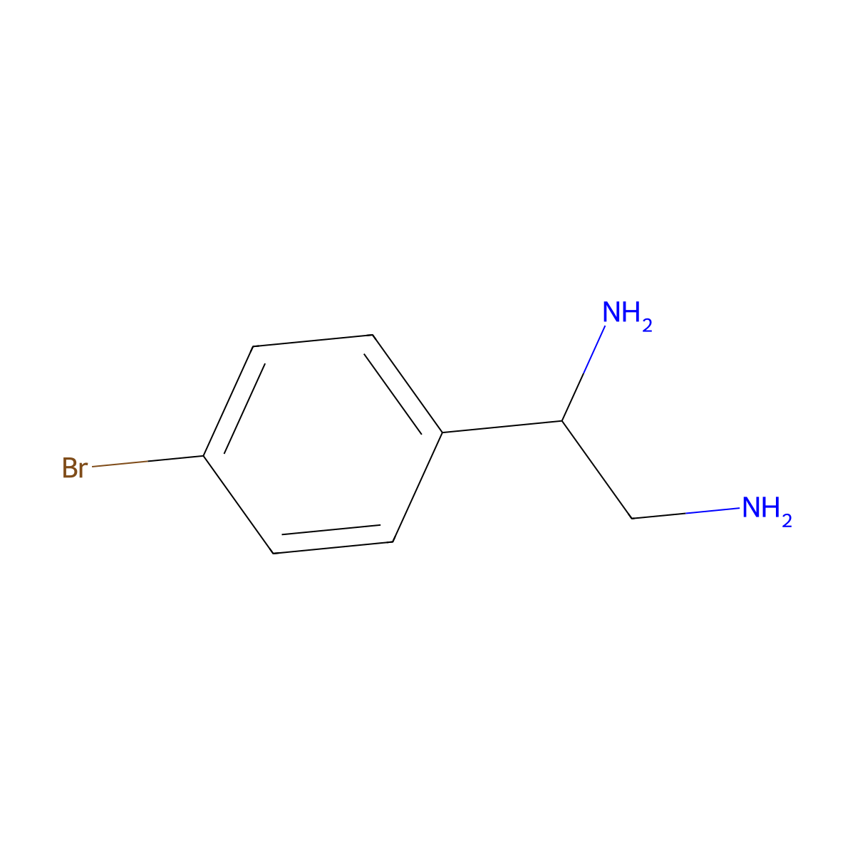 1-(4-Bromophenyl)-ethane-1,2-diamine molecular structure, CAS 735208-91-0