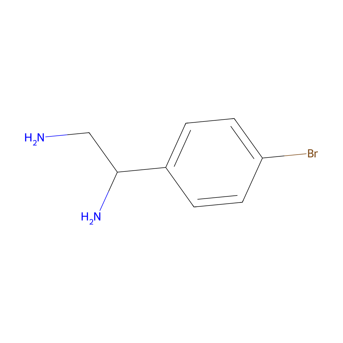 1-(4-Bromophenyl)-ethane-1,2-diamine molecular structure, CAS 735208-91-0