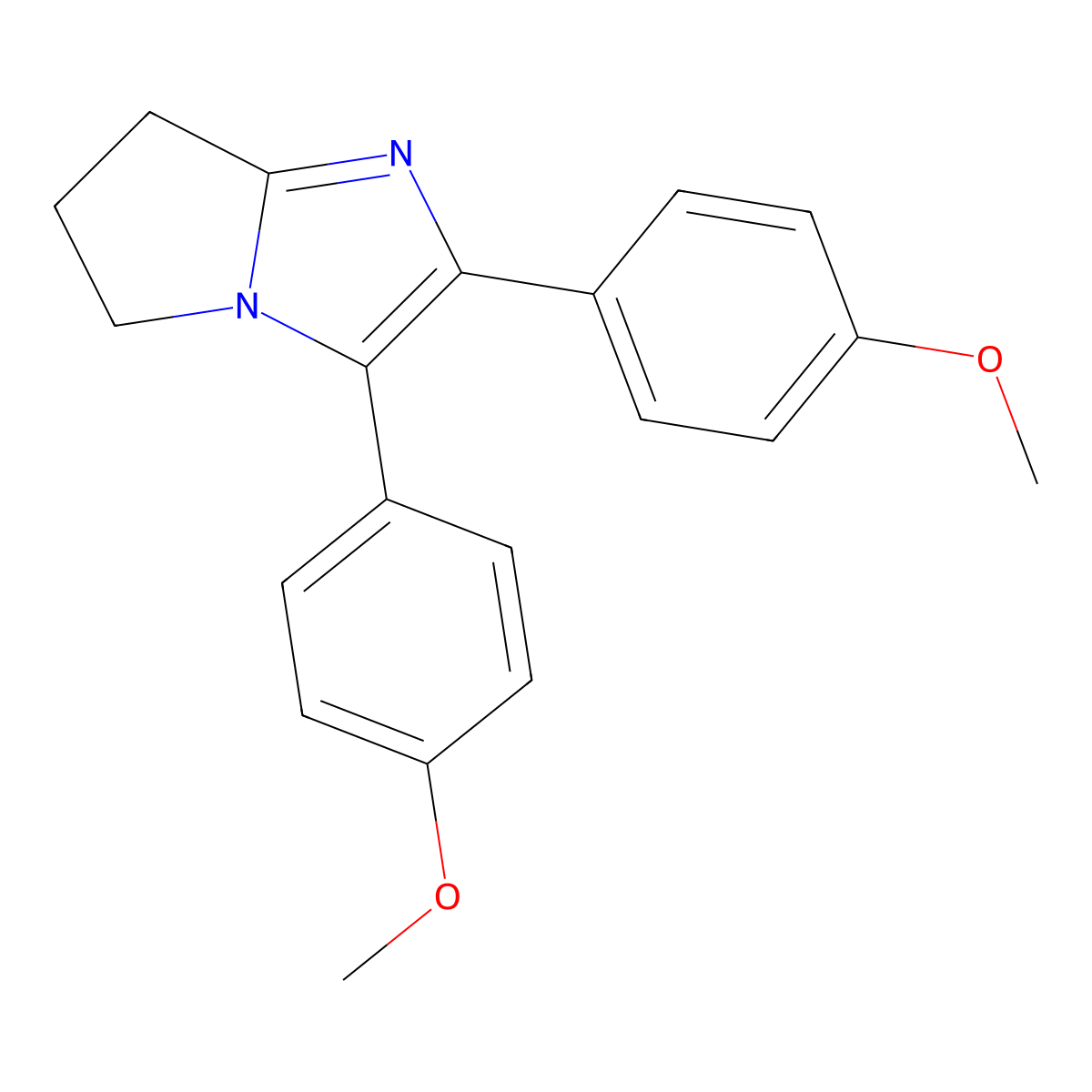 2,3-bis(4-methoxyphenyl)-6,7-dihydro-5H-pyrrolo[1,2-a]imidazole molecular structure, CAS 73521-50-3