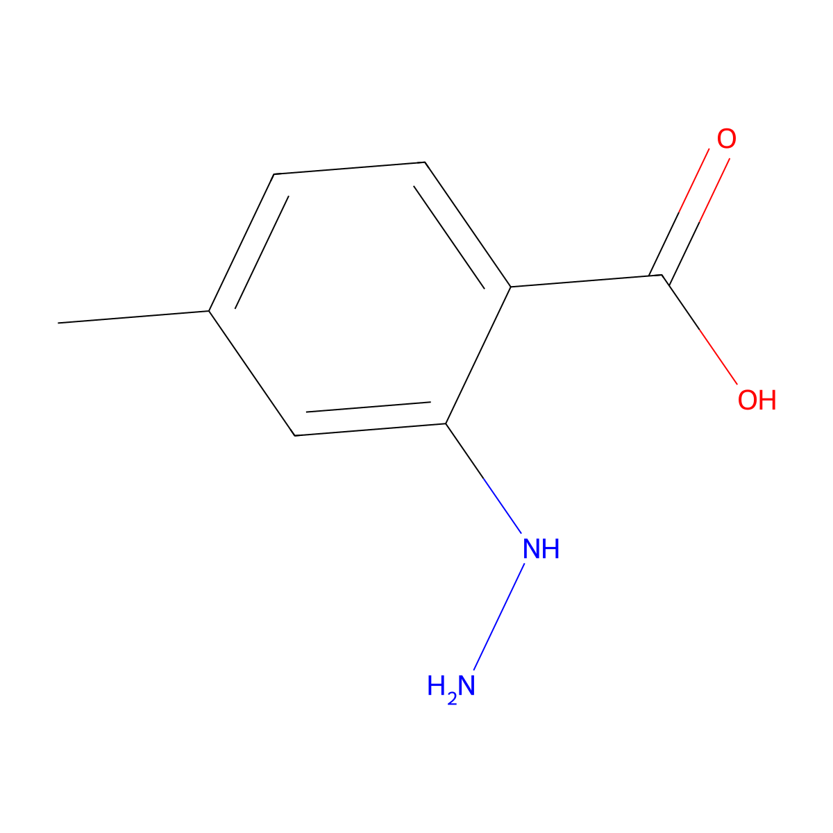 2-Hydrazinyl-4-methylbenzoic acid molecular structure, CAS 735216-82-7