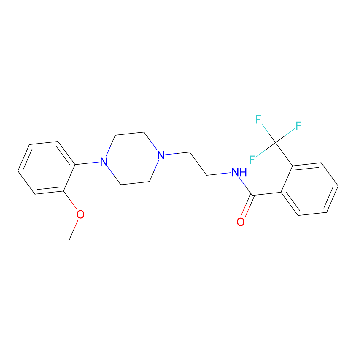 N-(2-(4-(2-methoxyphenyl)piperazin-1-yl)ethyl)-2-(trifluoromethyl)benzamide molecular structure, CAS 735224-18-7