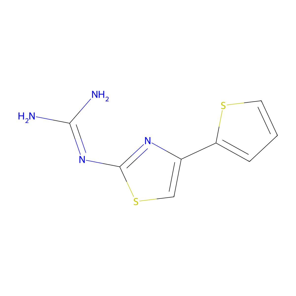 N-[4-(2-thienyl)-1,3-thiazol-2-yl]guanidine molecular structure, CAS 735225-85-1