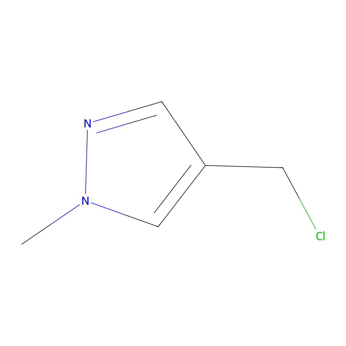 4-(chloromethyl)-1-methyl-1H-pyrazole molecular structure, CAS 735241-98-2