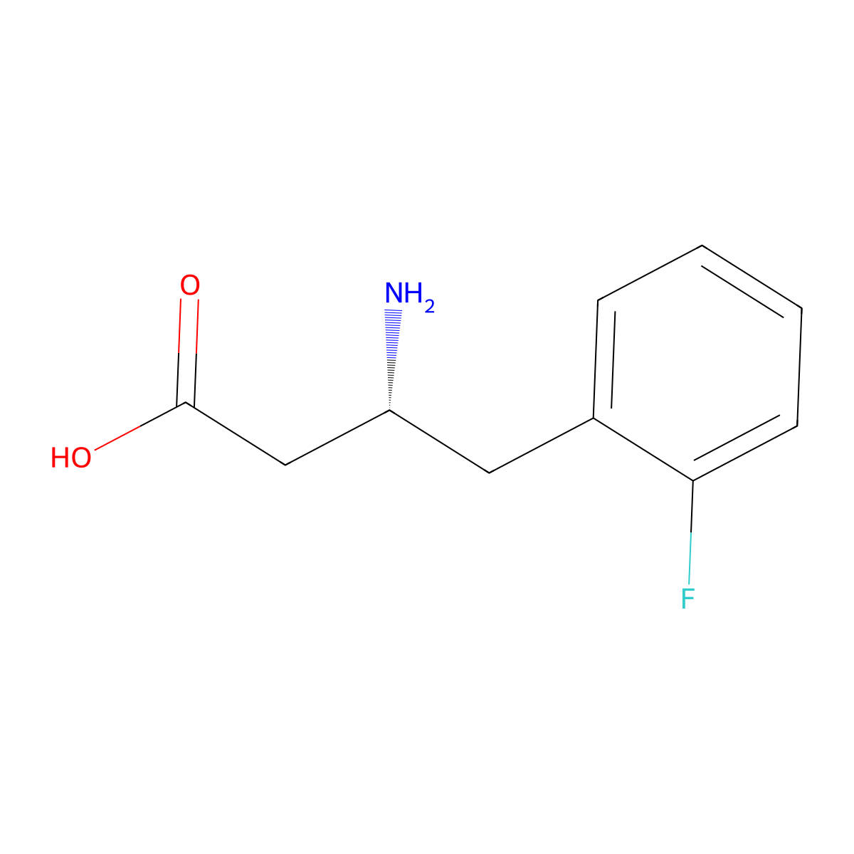 (R)-3-Amino-4-(2-fluorophenyl)butanoic acid molecular structure, CAS 735256-11-8