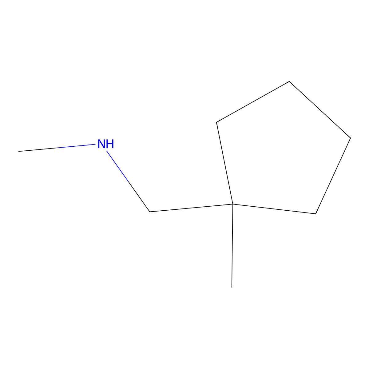Methyl[(1-methylcyclopentyl)methyl]amine molecular structure, CAS 735256-66-3