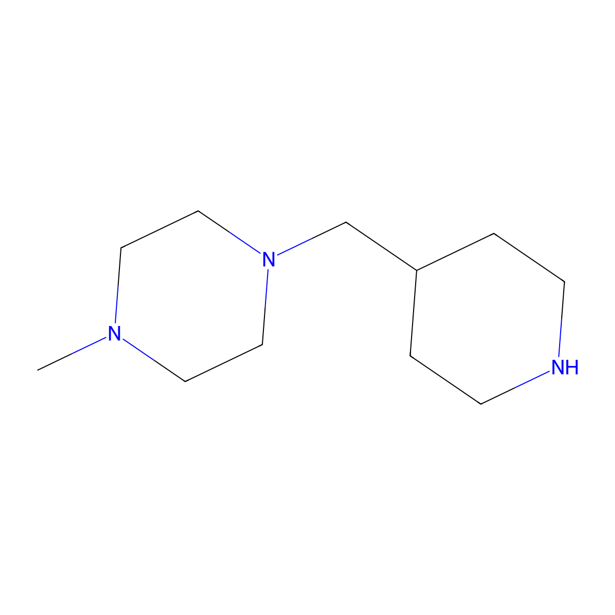 1-Methyl-4-(piperidin-4-ylmethyl)piperazine molecular structure, CAS 735262-46-1
