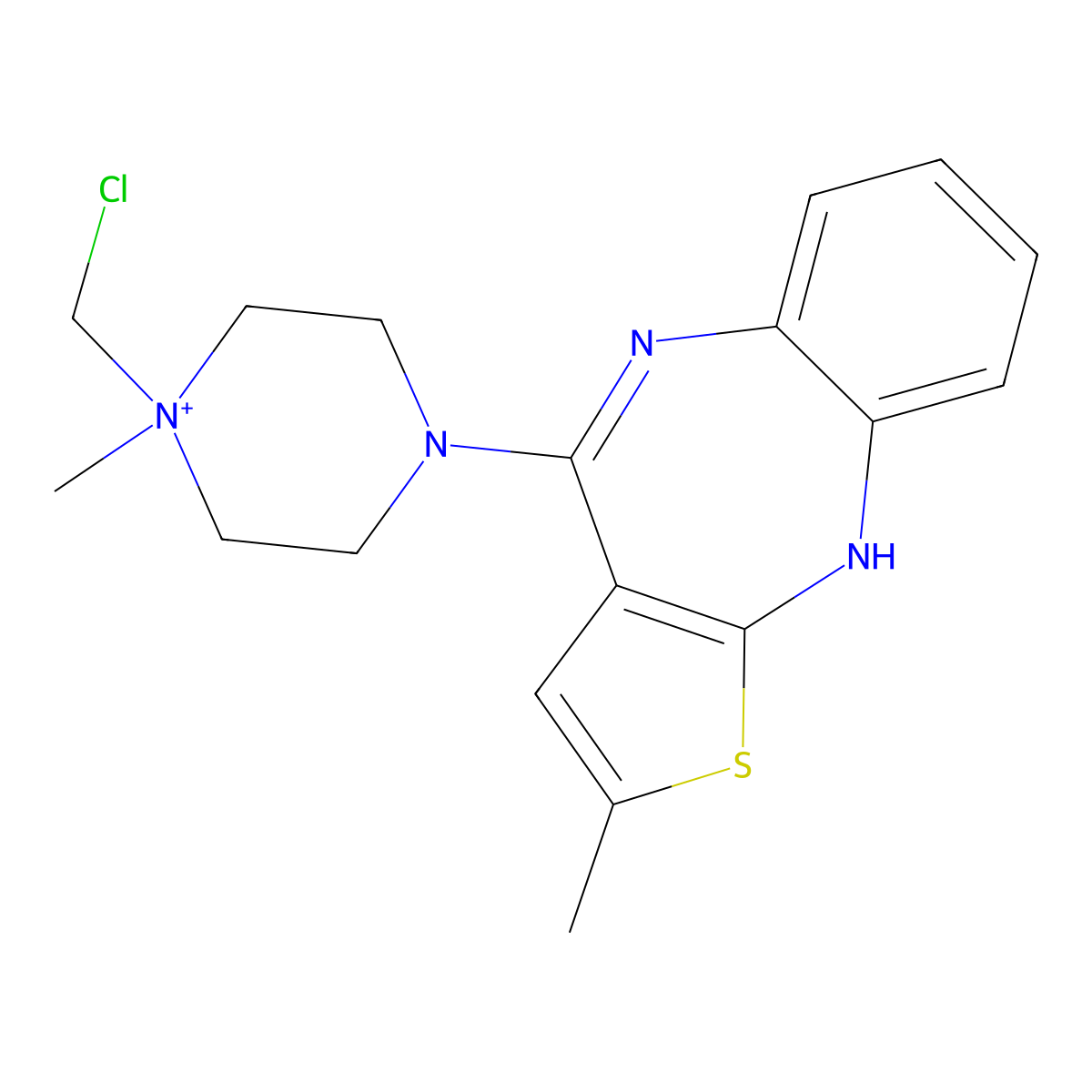 Chloromethyl olanzapinium molecular structure, CAS 735264-27-4