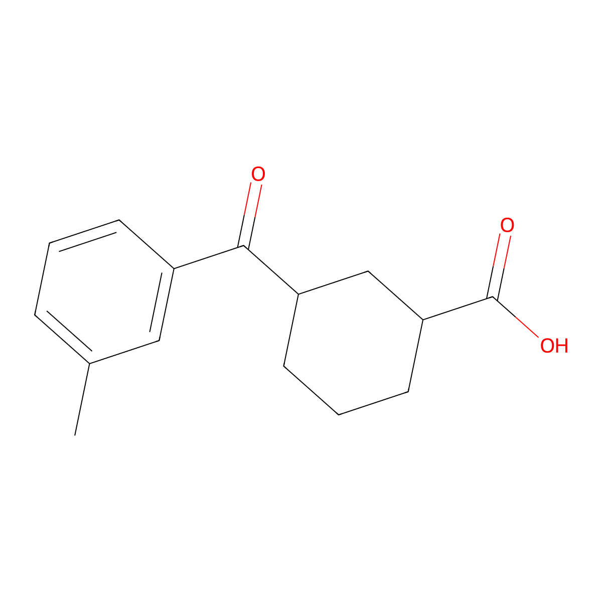 3-(3-Methylbenzoyl)cyclohexanecarboxylic acid molecular structure, CAS 735269-69-9
