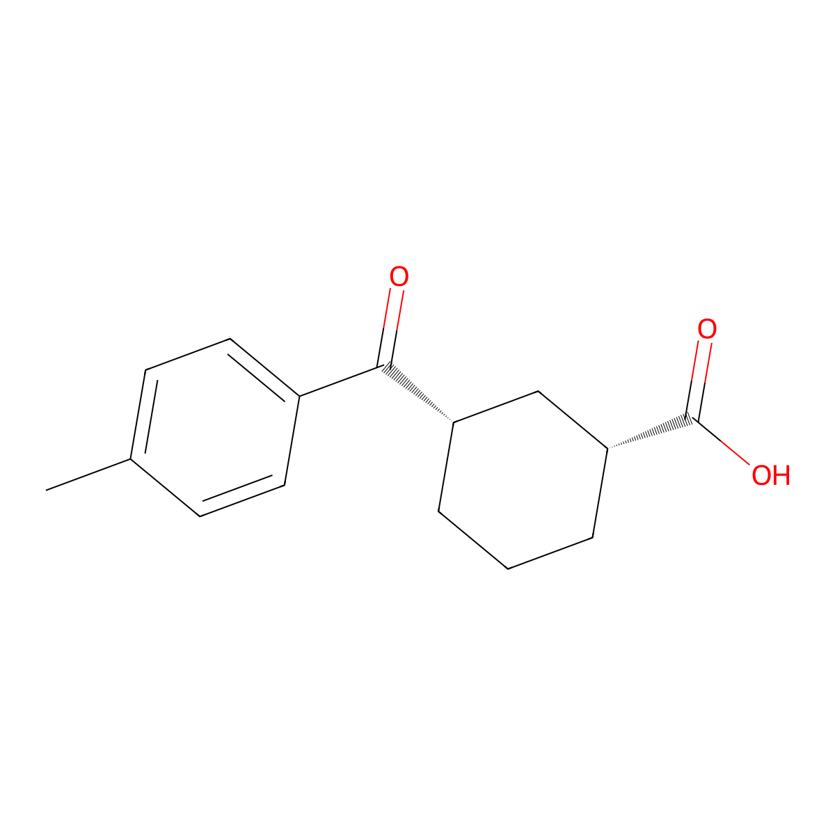 cis-3-(4-Methylbenzoyl)cyclohexane-1-carboxylic acid molecular structure, CAS 735269-70-2