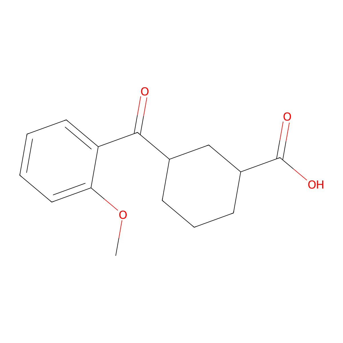 3-(2-Methoxybenzoyl)cyclohexane-1-carboxylic acid molecular structure, CAS 735269-71-3