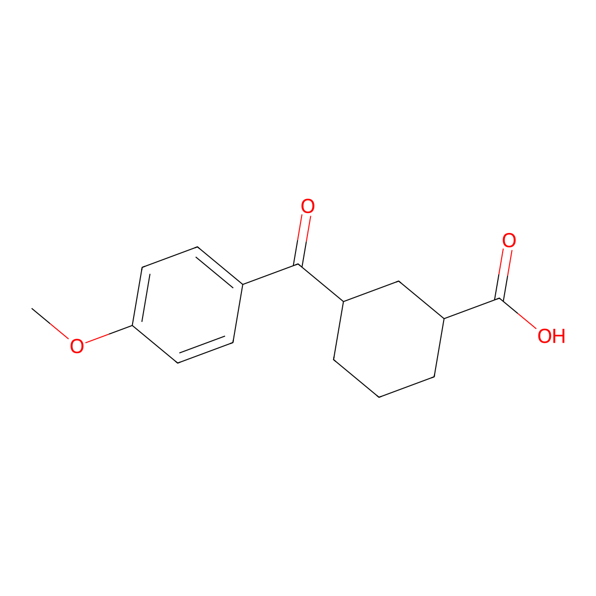 3-(4-Methoxybenzoyl)cyclohexanecarboxylic acid molecular structure, CAS 735269-73-5