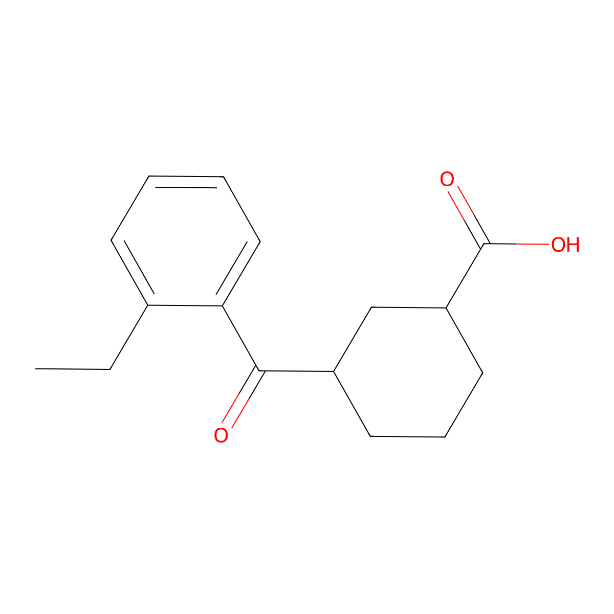 3-(2-Ethylbenzoyl)cyclohexanecarboxylic acid molecular structure, CAS 735269-76-8