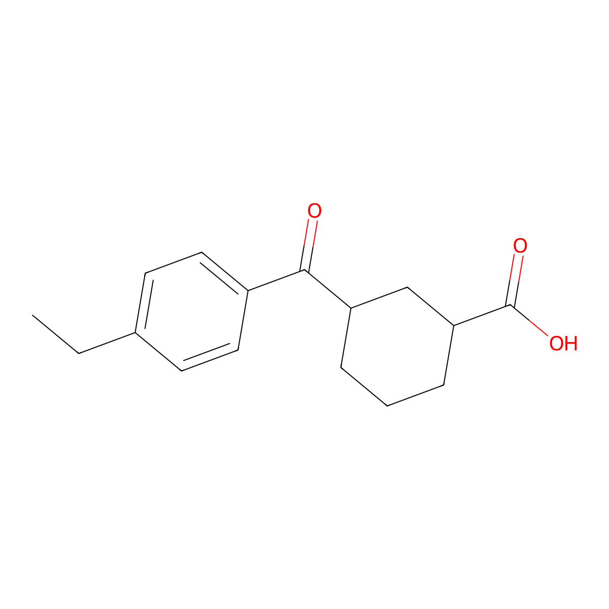 3-(4-Ethylbenzoyl)cyclohexanecarboxylic acid molecular structure, CAS 735269-77-9