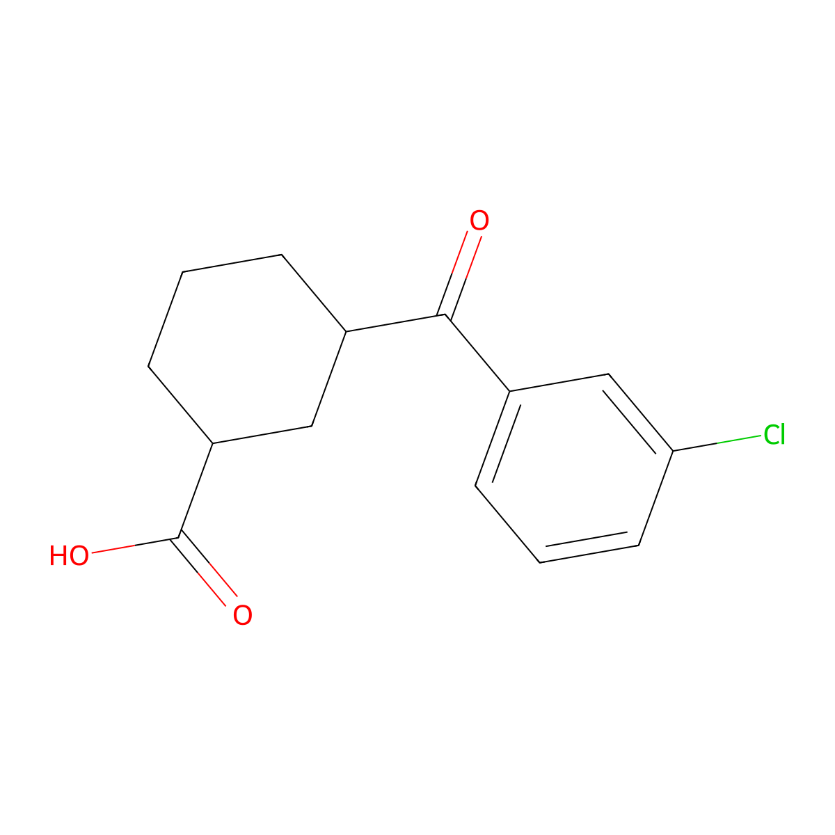 3-(3-Chlorobenzoyl)cyclohexanecarboxylic acid molecular structure, CAS 735269-78-0
