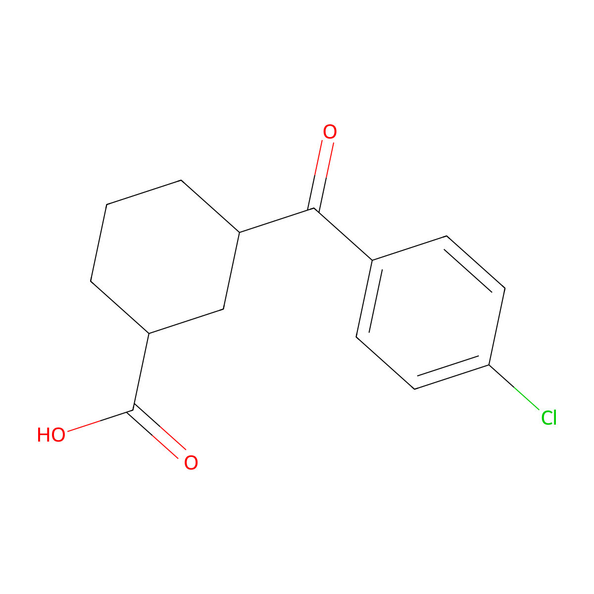 3-(4-Chlorobenzoyl)cyclohexanecarboxylic acid molecular structure, CAS 735269-79-1