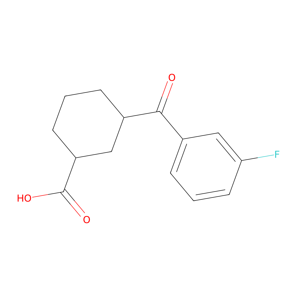 3-(3-Fluorobenzoyl)cyclohexane-1-carboxylic acid molecular structure, CAS 735269-80-4