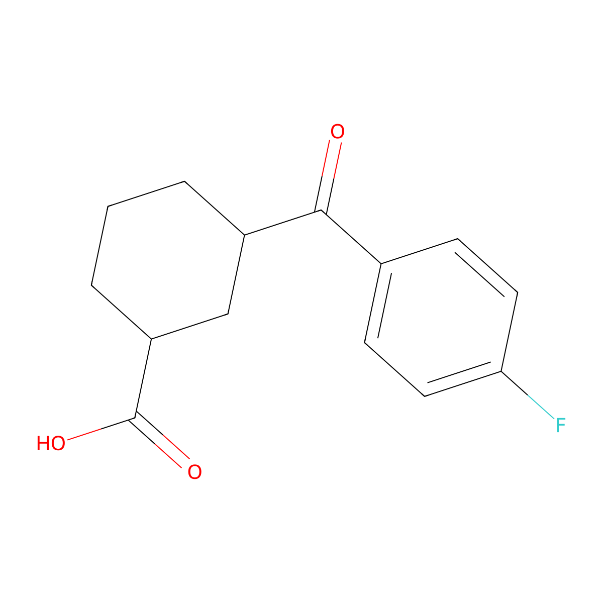 3-(4-Fluorobenzoyl)cyclohexane-1-carboxylic acid molecular structure, CAS 735269-81-5