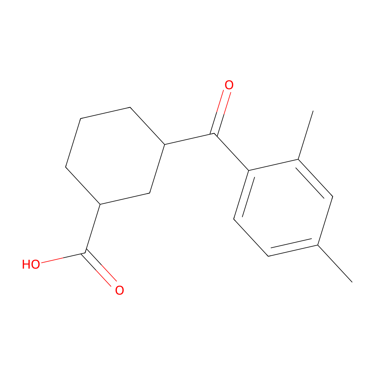 3-(2,4-Dimethylbenzoyl)cyclohexanecarboxylic acid molecular structure, CAS 735269-83-7