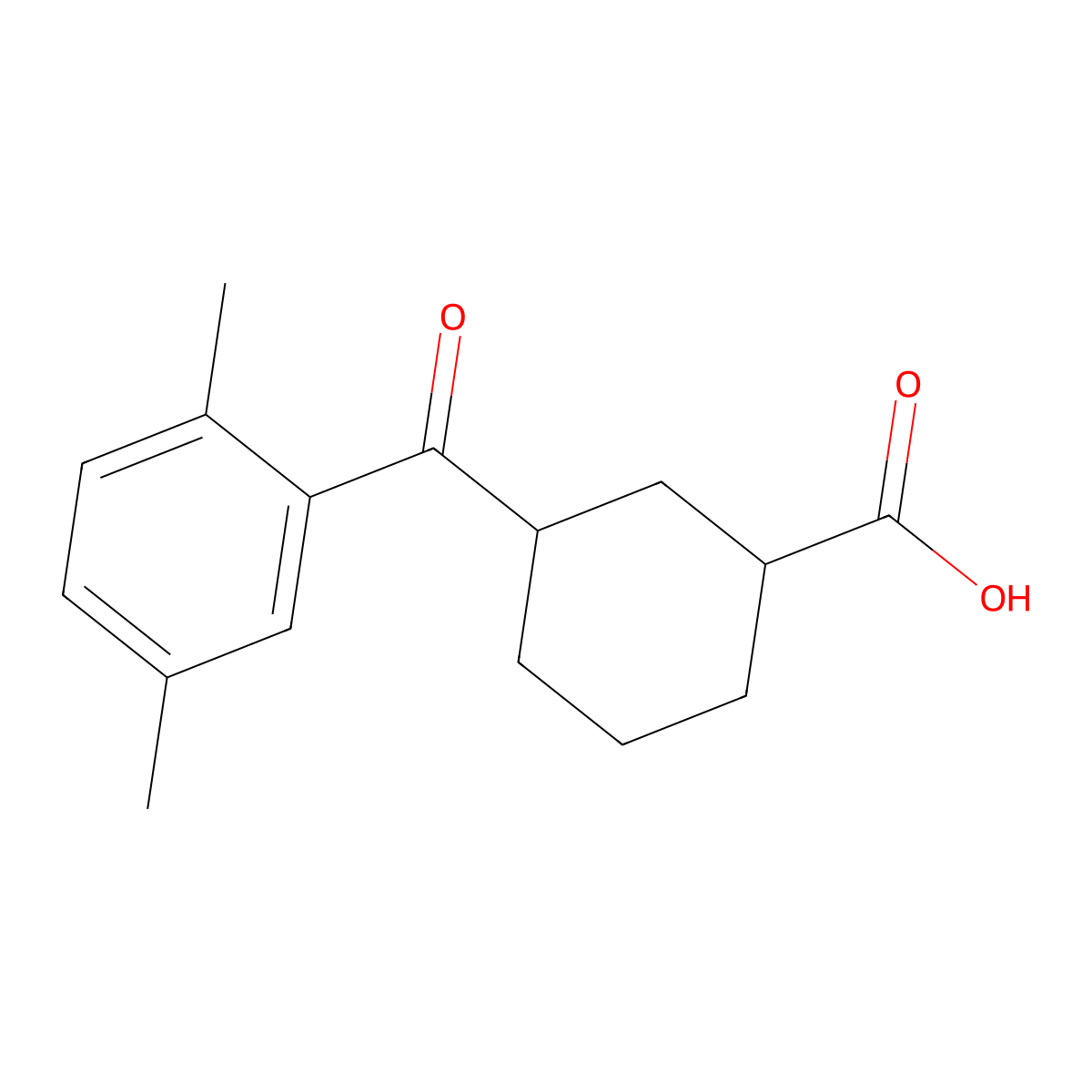 3-(2,5-Dimethylbenzoyl)cyclohexanecarboxylic acid molecular structure, CAS 735269-84-8