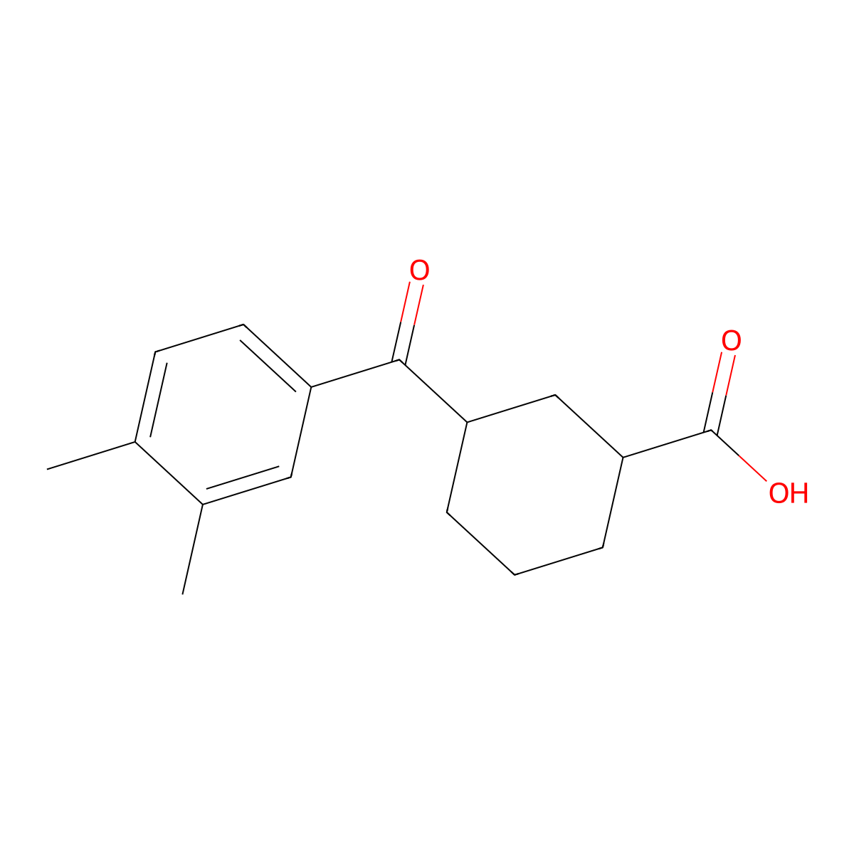 3-(3,4-Dimethylbenzoyl)cyclohexanecarboxylic acid molecular structure, CAS 735269-86-0