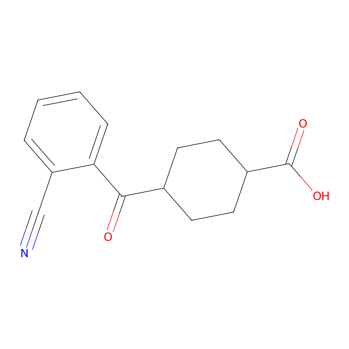 cis-4-(2-Cyanobenzoyl)cyclohexane-1-carboxylic acid molecular structure, CAS 735269-94-0