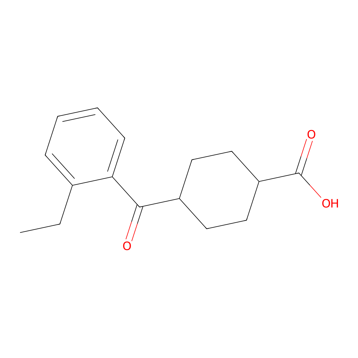 cis-4-(2-Ethylbenzoyl)cyclohexane-1-carboxylic acid molecular structure, CAS 735270-02-7