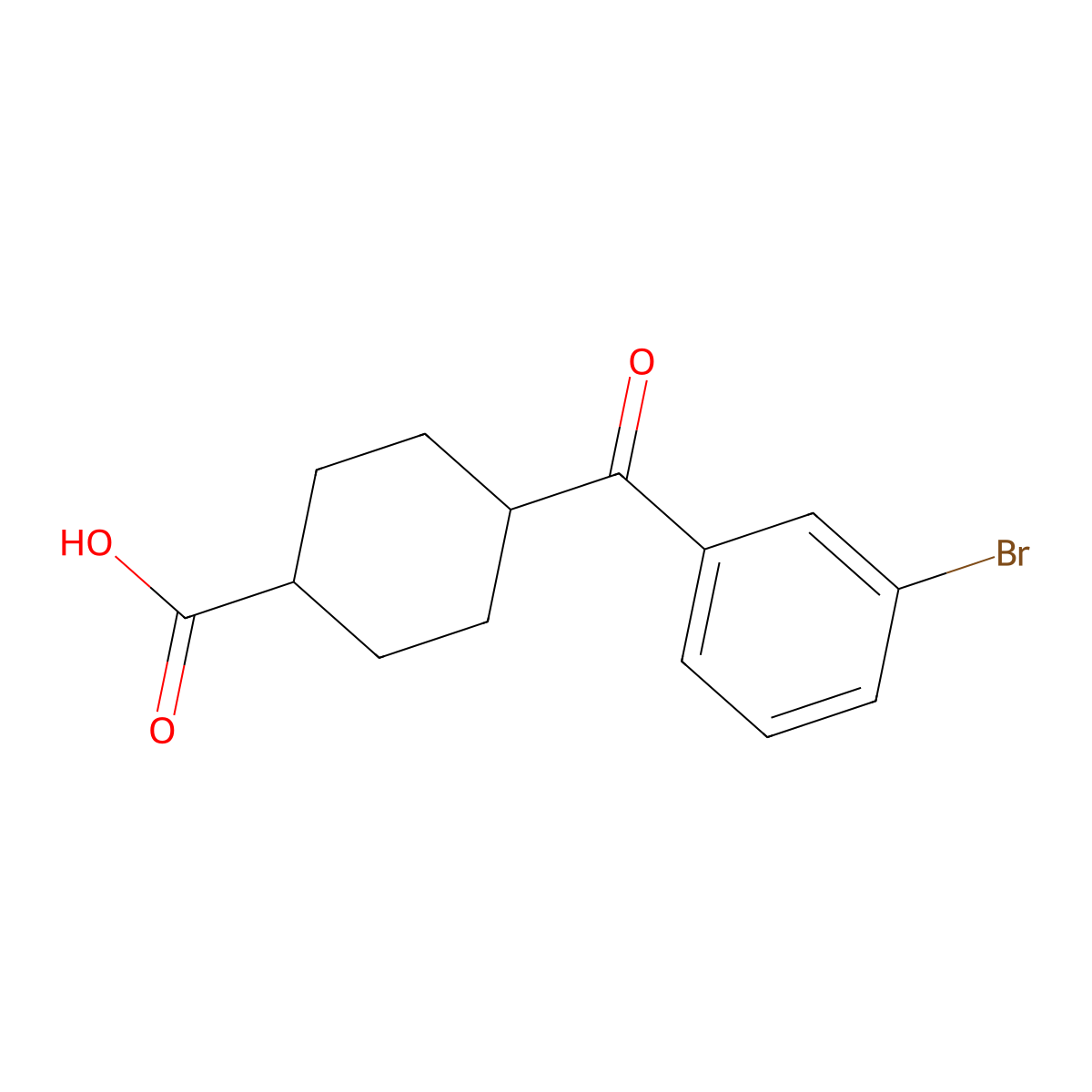 cis-4-(3-Bromobenzoyl)cyclohexane-1-carboxylic acid molecular structure, CAS 735270-06-1