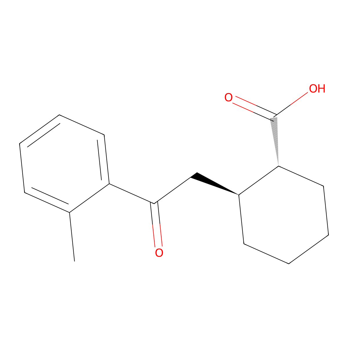 trans-2-[2-(2-Methylphenyl)-2-oxoethyl]cyclohexane-1-carboxylic acid molecular structure, CAS 735274-70-1