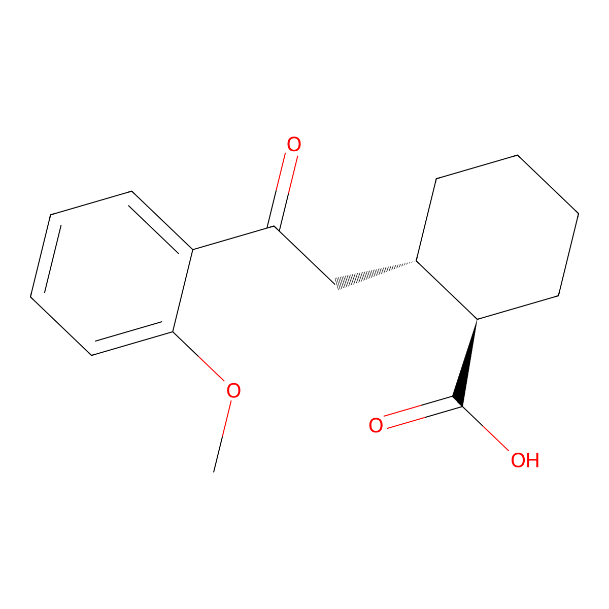 trans-2-[2-(2-Methoxyphenyl)-2-oxoethyl]cyclohexane-1-carboxylic acid molecular structure, CAS 735274-73-4