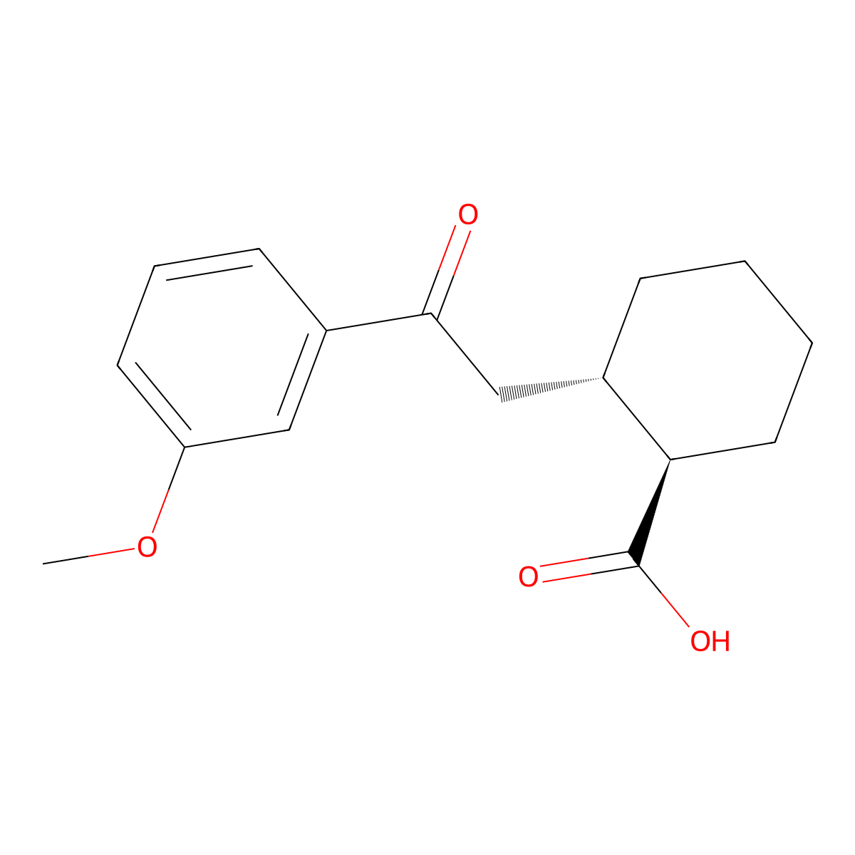 trans-2-[2-(3-Methoxyphenyl)-2-oxoethyl]cyclohexane-1-carboxylic acid molecular structure, CAS 735274-75-6
