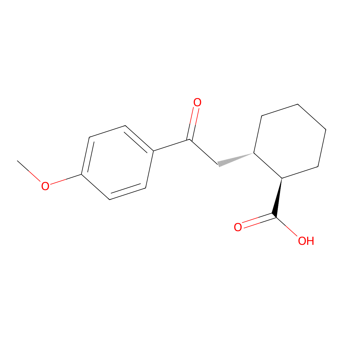 trans-2-[2-(4-Methoxyphenyl)-2-oxoethyl]cyclohexane-1-carboxylic acid molecular structure, CAS 735274-77-8