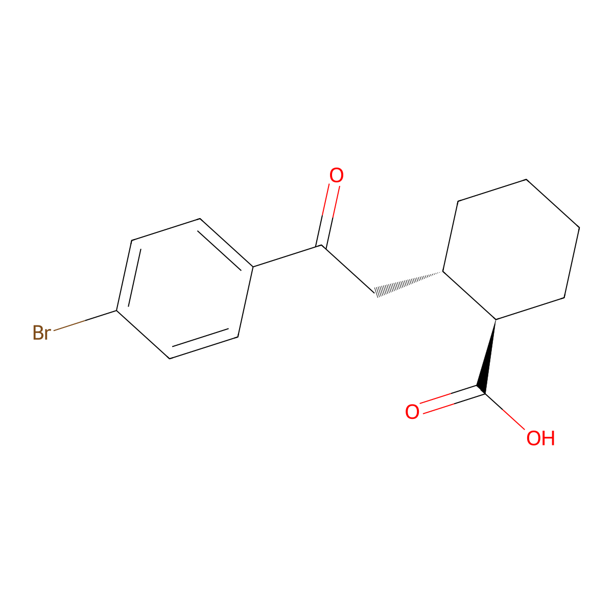 trans-2-[2-(4-Bromophenyl)-2-oxoethyl]cyclohexane-1-carboxylic acid molecular structure, CAS 735274-88-1