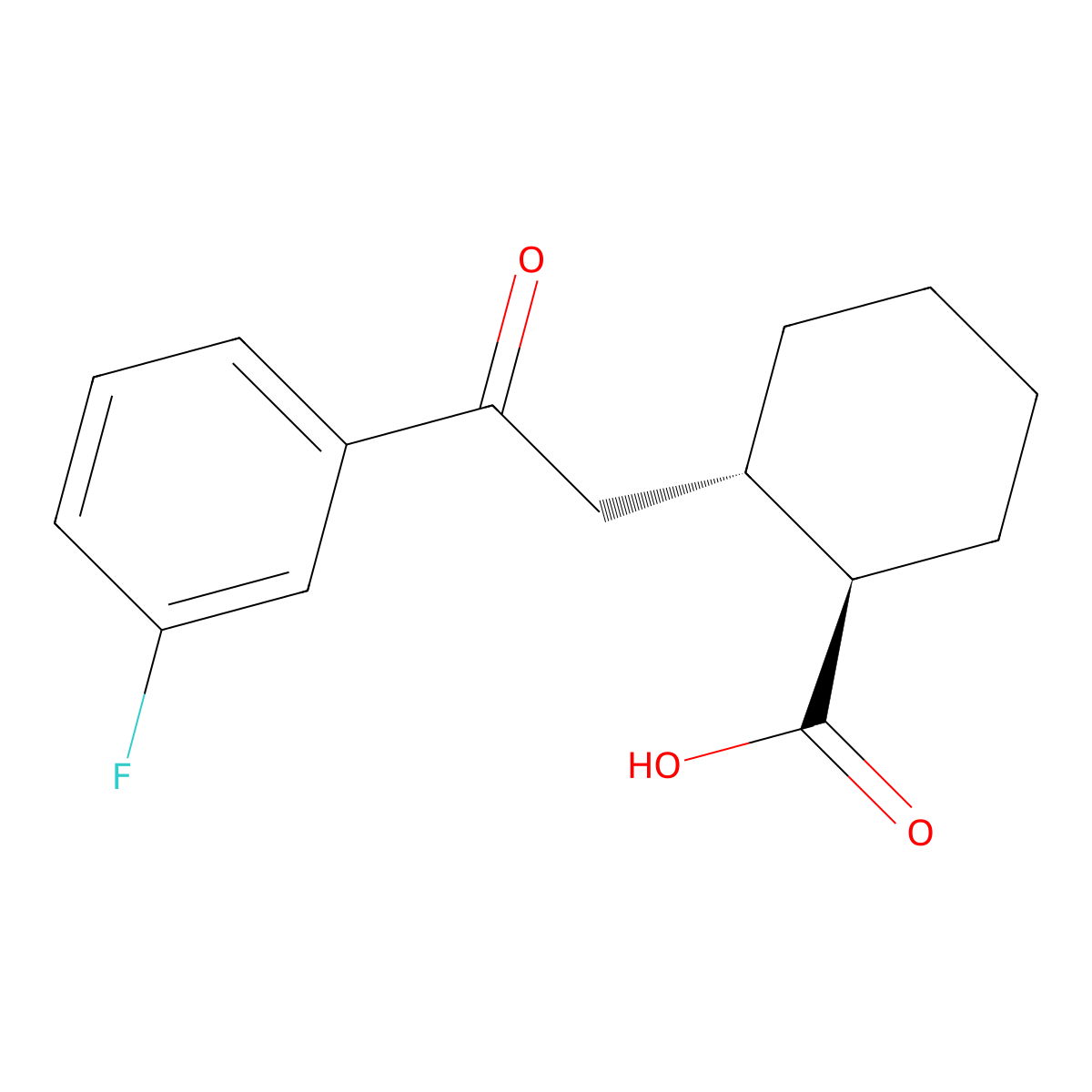 trans-2-[2-(3-Fluorophenyl)-2-oxoethyl]cyclohexane-1-carboxylic acid molecular structure, CAS 735274-90-5