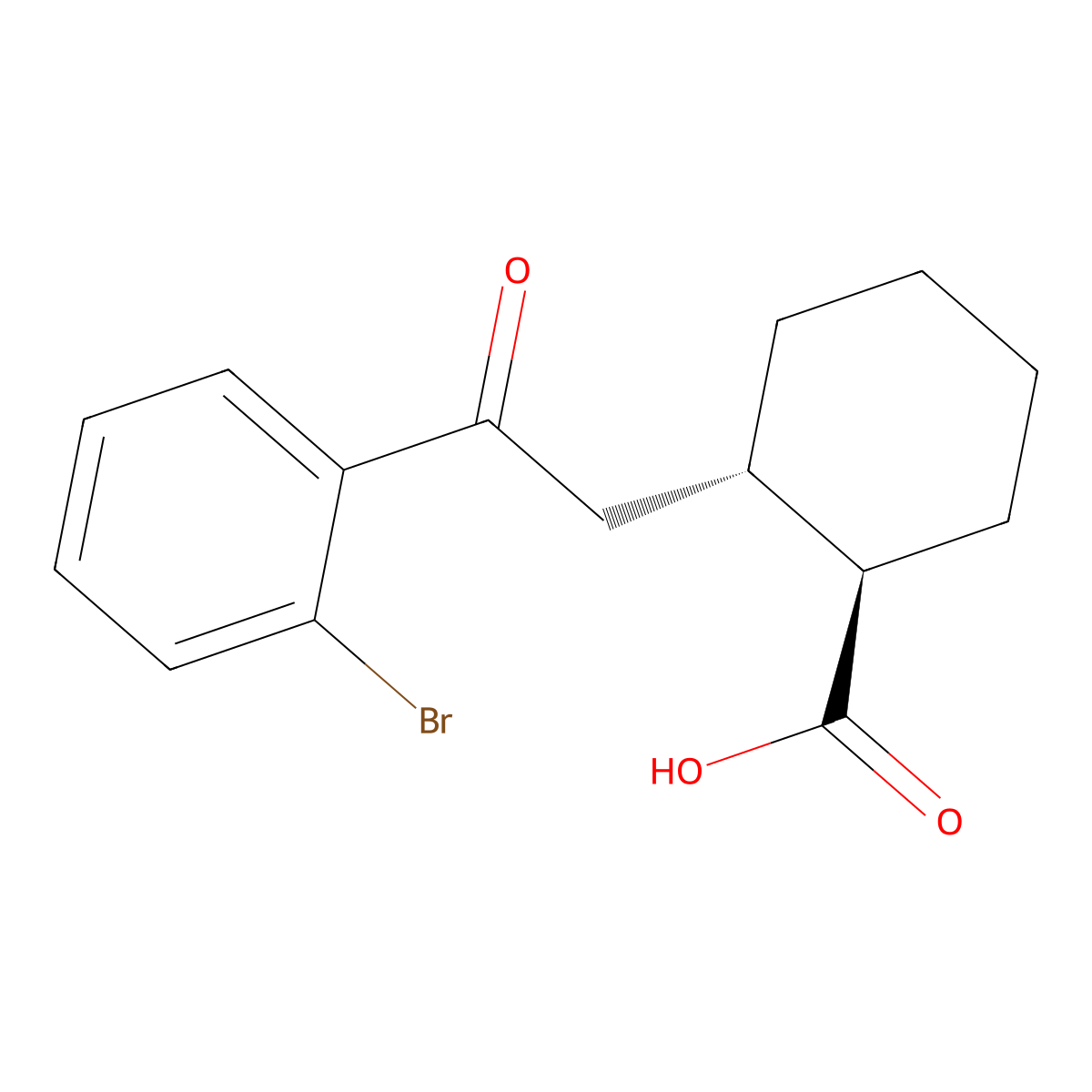trans-2-[2-(2-Bromophenyl)-2-oxoethyl]cyclohexane-1-carboxylic acid molecular structure, CAS 735274-92-7