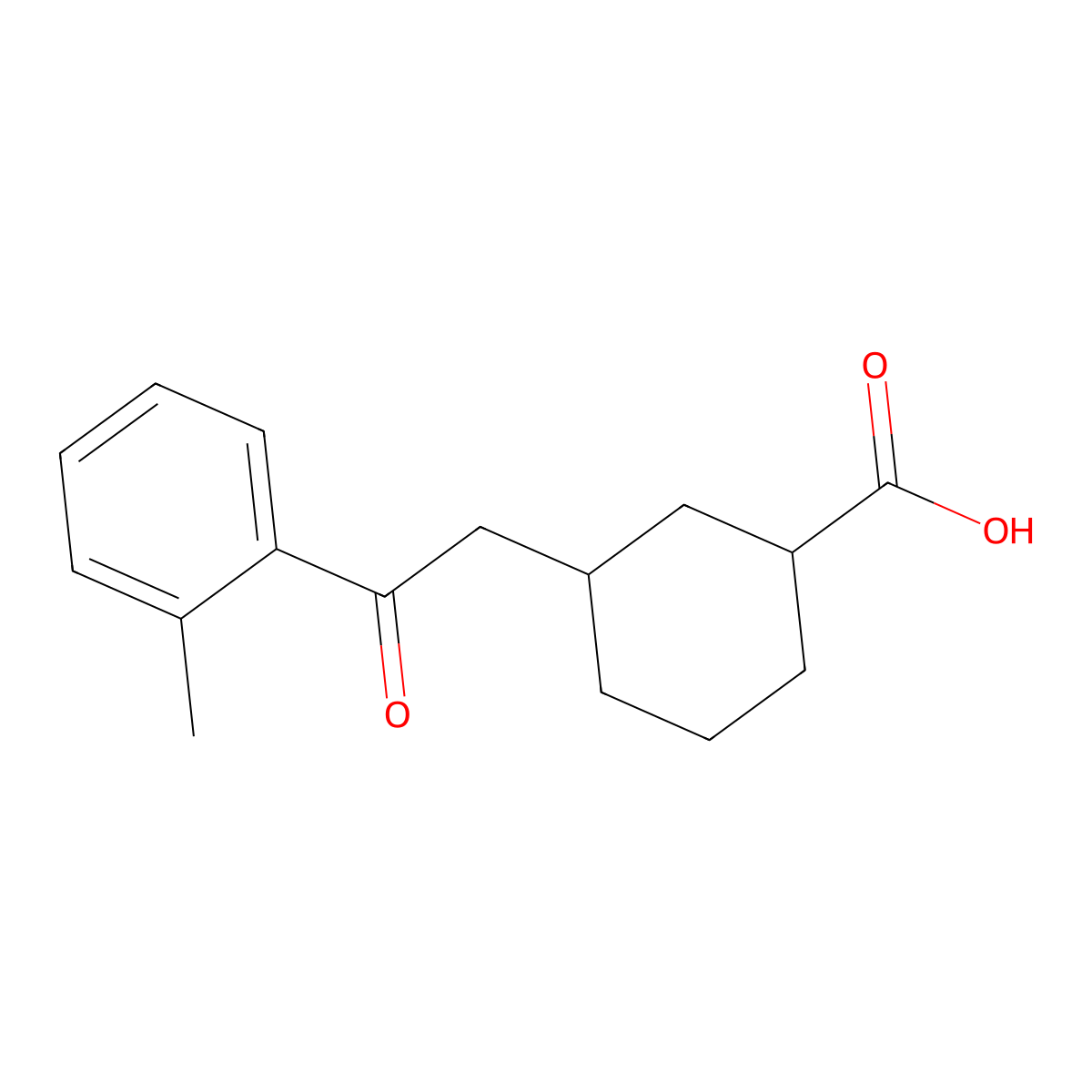 cis-3-[2-(2-Methylphenyl)-2-oxoethyl]-cyclohexane-1-carboxylic acid molecular structure, CAS 735275-05-5
