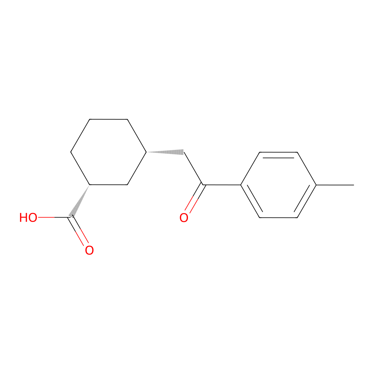 cis-3-[2-(4-Methylphenyl)-2-oxoethyl]cyclohexane-1-carboxylic acid molecular structure, CAS 735275-07-7