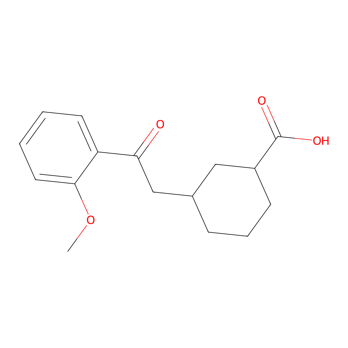 cis-3-[2-(2-Methoxyphenyl)-2-oxoethyl]-cyclohexane-1-carboxylic acid molecular structure, CAS 735275-08-8