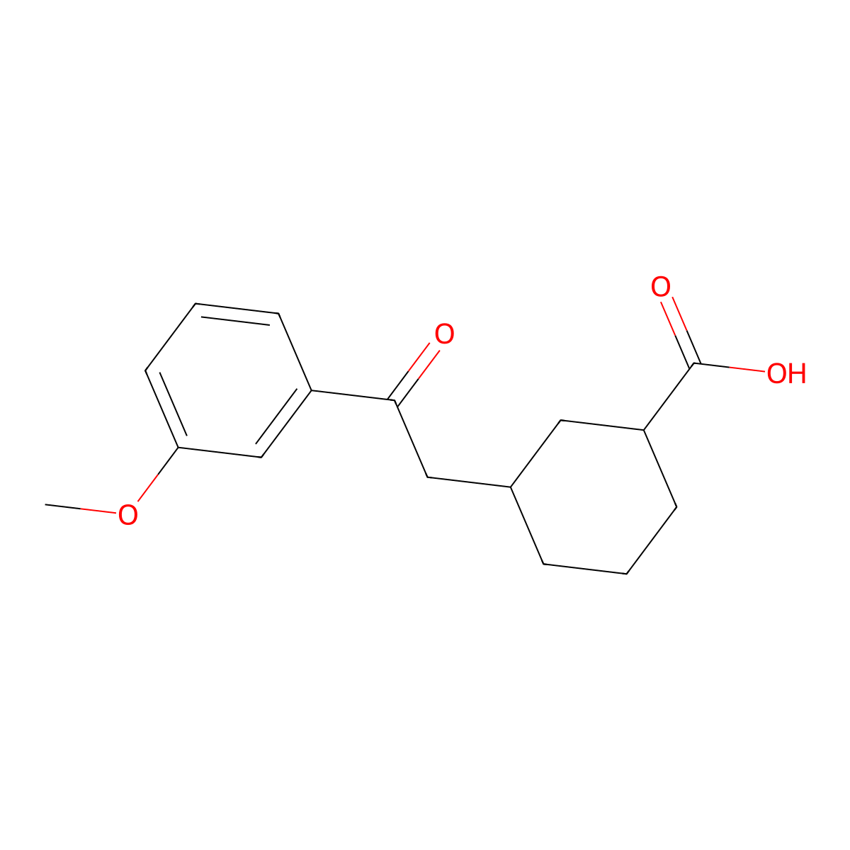 cis-3-[2-(3-Methoxyphenyl)-2-oxoethyl]-cyclohexane-1-carboxylic acid molecular structure, CAS 735275-09-9