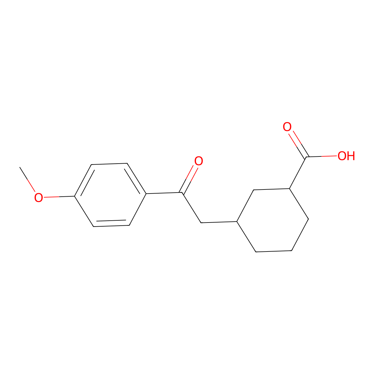 cis-3-[2-(4-Methoxyphenyl)-2-oxoethyl]-cyclohexane-1-carboxylic acid molecular structure, CAS 735275-10-2