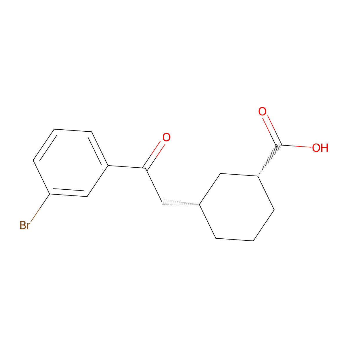 cis-3-[2-(3-Bromophenyl)-2-oxoethyl]cyclohexane-1-carboxylic acid molecular structure, CAS 735275-14-6