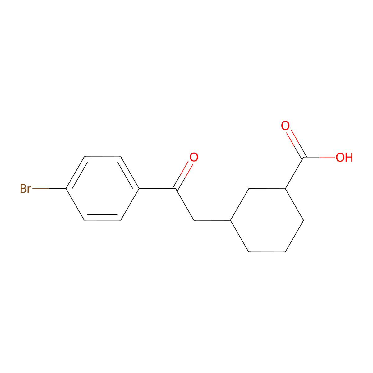cis-3-[2-(4-Bromophenyl)-2-oxoethyl]-cyclohexane-1-carboxylic acid molecular structure, CAS 735275-15-7