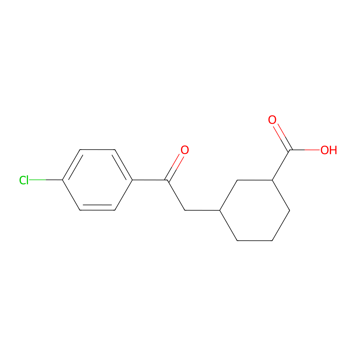 cis-3-[2-(4-Chlorophenyl)-2-oxoethyl]-cyclohexane-1-carboxylic acid molecular structure, CAS 735275-17-9