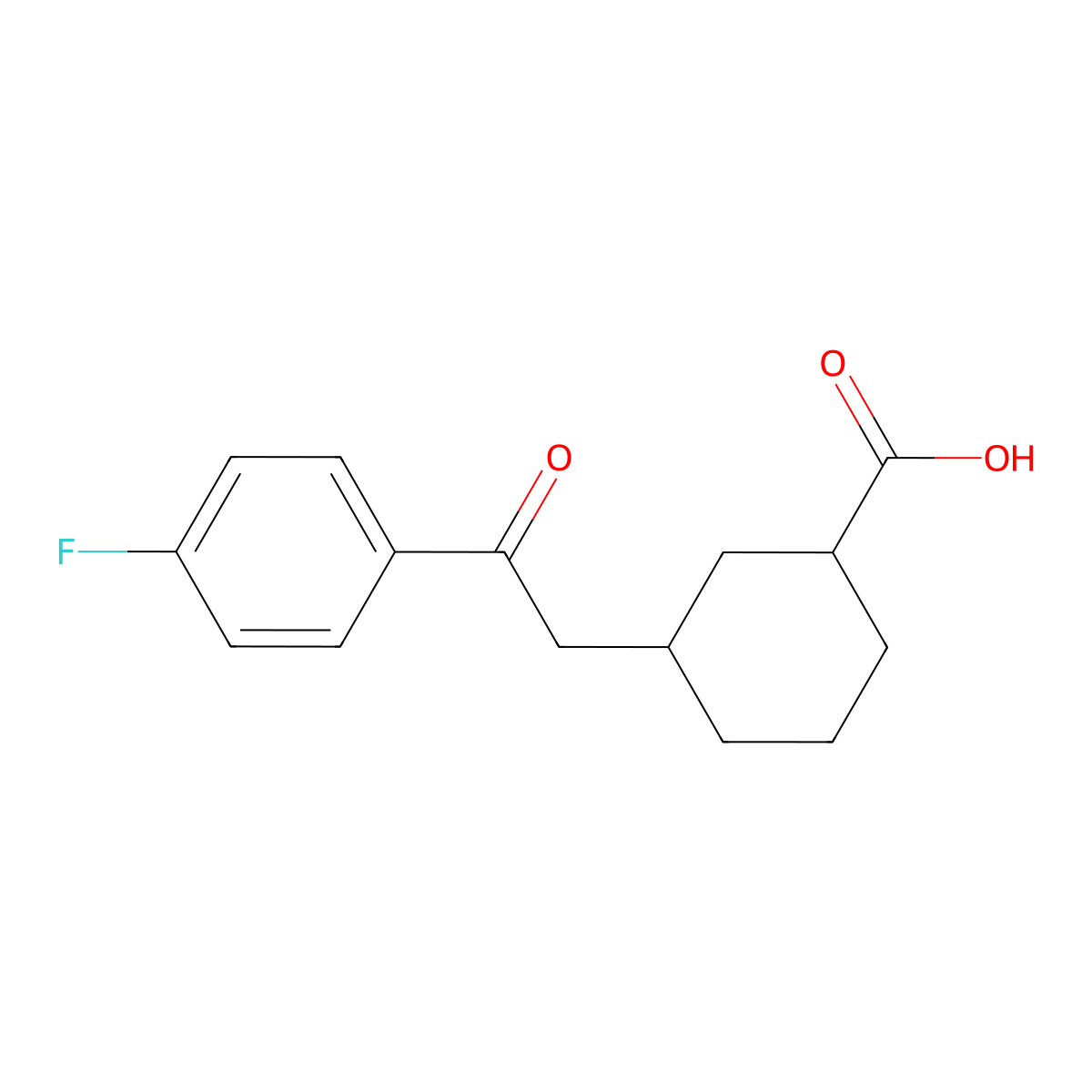 cis-3-[2-(4-Fluorophenyl)-2-oxoethyl]-cyclohexane-1-carboxylic acid molecular structure, CAS 735275-19-1