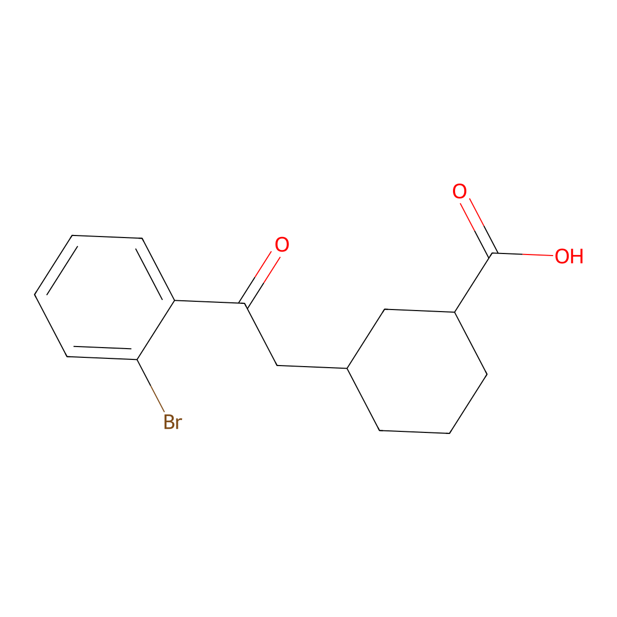 cis-3-[2-(2-Bromophenyl)-2-oxoethyl]-cyclohexane-1-carboxylic acid molecular structure, CAS 735275-20-4